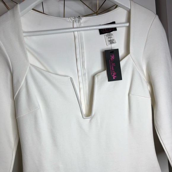 🔥IG fave Hot Miami Styles Ivory BODYCON MIDIDRESS - Picture 2 of 8